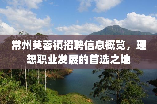 常州芙蓉鎮(zhèn)招聘信息概覽，理想職業(yè)發(fā)展的首選之地