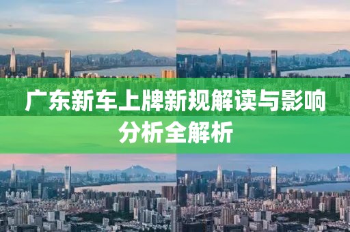 廣東新車上牌新規(guī)解讀與影響分析全解析