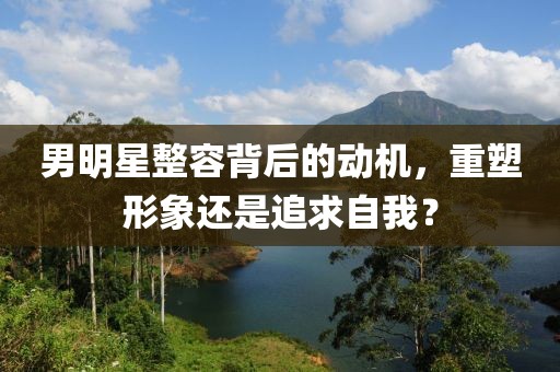 男明星整容背后的動機，重塑形象還是追求自我？