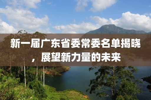 新一屆廣東省委常委名單揭曉，展望新力量的未來