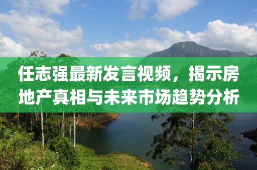 任志強(qiáng)最新發(fā)言視頻，揭示房地產(chǎn)真相與未來(lái)市場(chǎng)趨勢(shì)分析