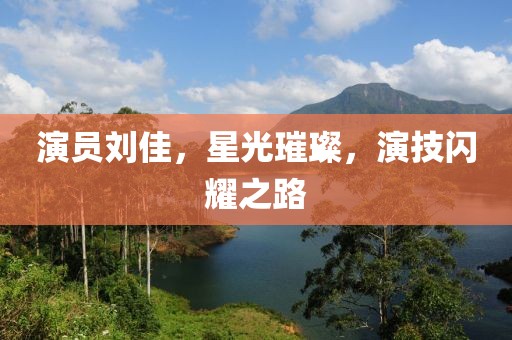 演員劉佳，星光璀璨，演技閃耀之路