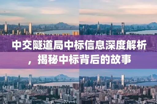 中交隧道局中標(biāo)信息深度解析，揭秘中標(biāo)背后的故事