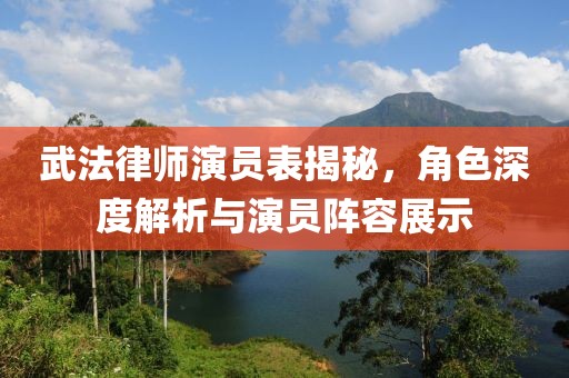 武法律師演員表揭秘，角色深度解析與演員陣容展示