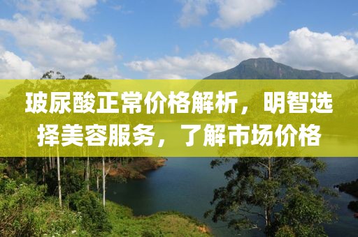 玻尿酸正常價格解析，明智選擇美容服務(wù)，了解市場價格