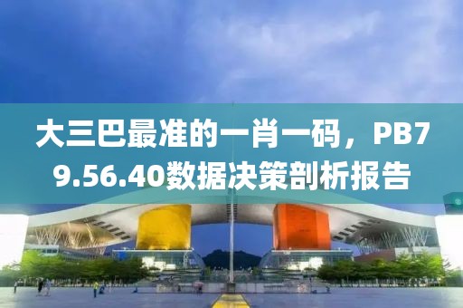 大三巴最準(zhǔn)的一肖一碼，PB79.56.40數(shù)據(jù)決策剖析報告