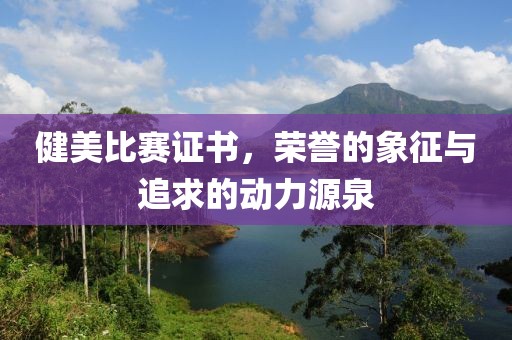健美比賽證書(shū)，榮譽(yù)的象征與追求的動(dòng)力源泉