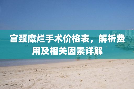 宮頸糜爛手術(shù)價(jià)格表，解析費(fèi)用及相關(guān)因素詳解