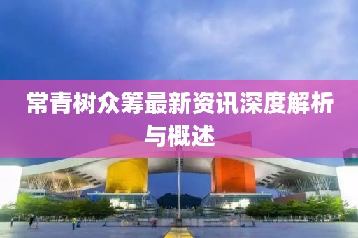 常青樹眾籌最新資訊深度解析與概述