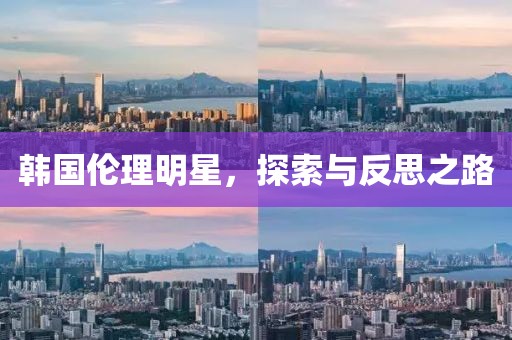 韓國倫理明星，探索與反思之路