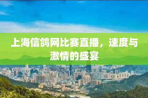 上海信鴿網(wǎng)比賽直播，速度與激情的盛宴