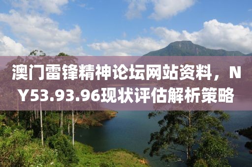 澳門雷鋒精神論壇網(wǎng)站資料，NY53.93.96現(xiàn)狀評估解析策略