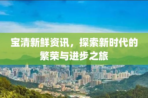 寶清新鮮資訊，探索新時代的繁榮與進步之旅