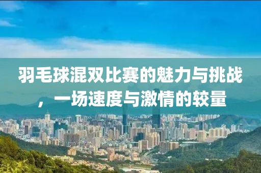 羽毛球混雙比賽的魅力與挑戰(zhàn)，一場速度與激情的較量