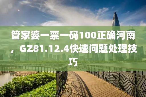 管家婆一票一碼100正確河南，GZ81.12.4快速問題處理技巧