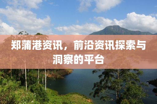 鄭蒲港資訊，前沿資訊探索與洞察的平臺