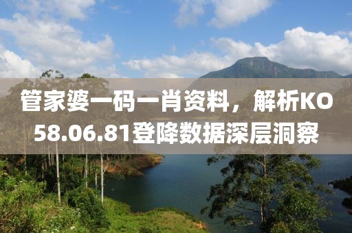 管家婆一碼一肖資料，解析KO58.06.81登降數(shù)據(jù)深層洞察