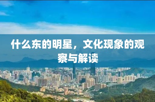 什么東的明星，文化現(xiàn)象的觀察與解讀