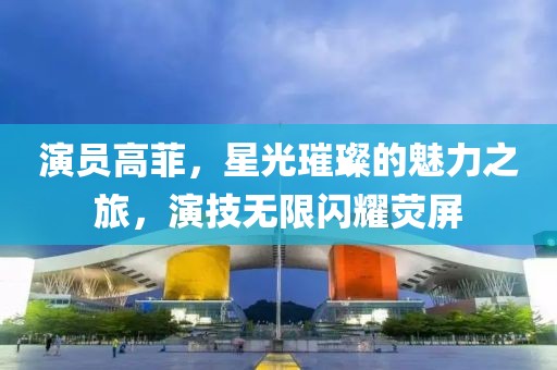 演員高菲，星光璀璨的魅力之旅，演技無限閃耀熒屏