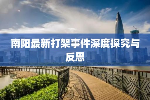 南陽最新打架事件深度探究與反思