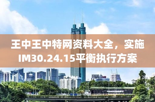 王中王中特網(wǎng)資料大全，實施IM30.24.15平衡執(zhí)行方案