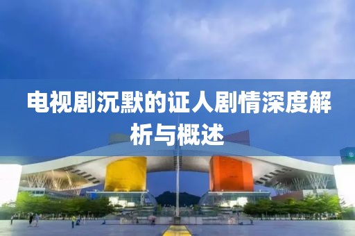 電視劇沉默的證人劇情深度解析與概述