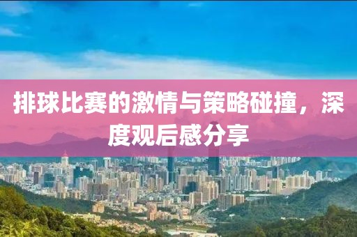 排球比賽的激情與策略碰撞，深度觀后感分享