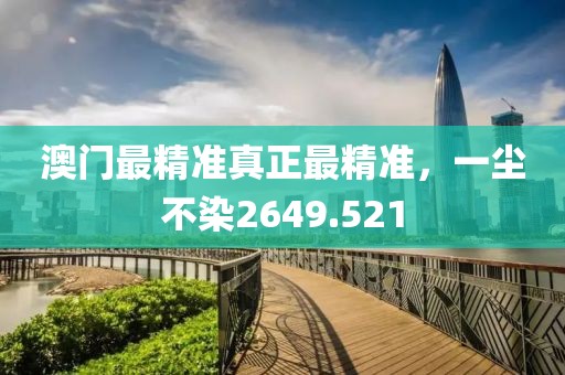 澳門最精準真正最精準，一塵不染2649.521