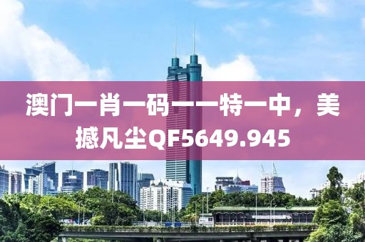 澳門一肖一碼一一特一中，美撼凡塵QF5649.945