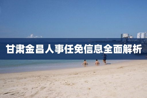 甘肅金昌人事任免信息全面解析
