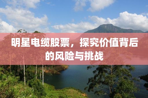 明星電纜股票，探究價值背后的風(fēng)險與挑戰(zhàn)